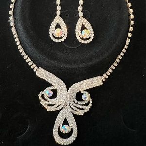 Stunning Bridal Jewelry Set Rhinestones